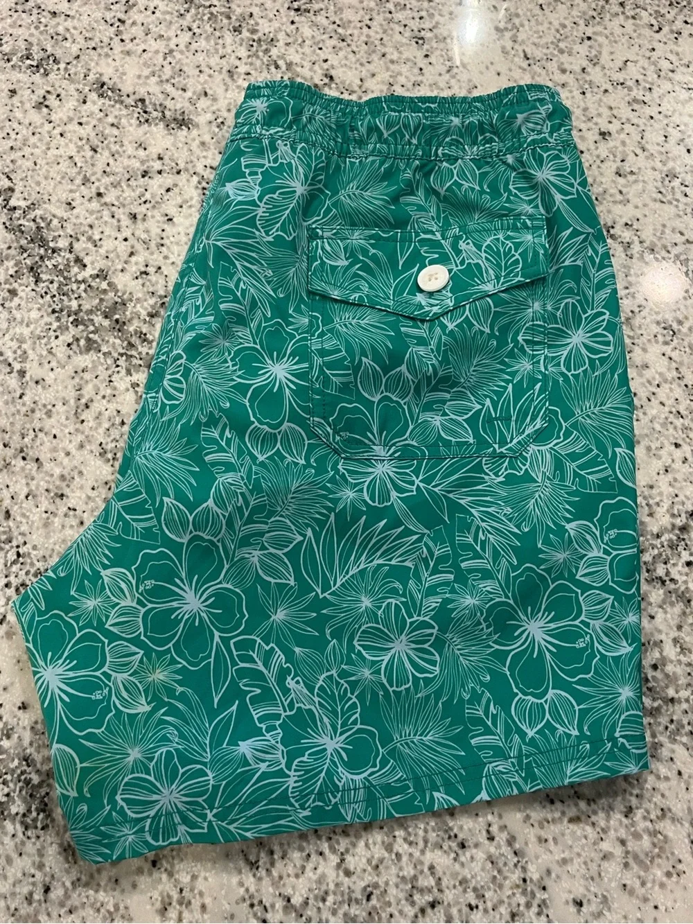 J.Crew Men’s Swim Large Lined Swim Shorts Tropical Green Print 6” Inseam